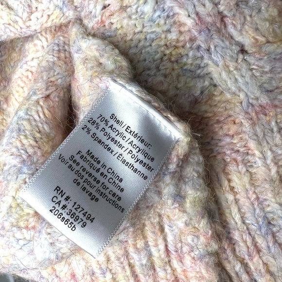 Anthropologie Heartloom Freya Cozy Chunky Knit Neutral Pastel Sweater NWT Medium - Picture 15 of 16